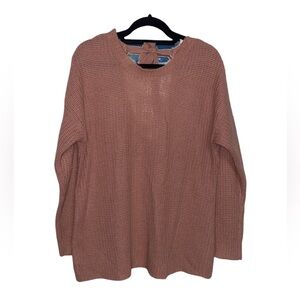 Full Circle Trends Back Twist With Keyhole Sweater - Pink - Size 2X